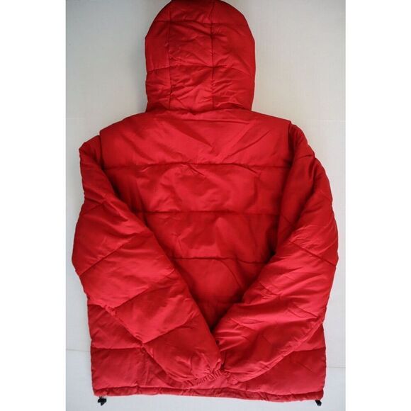 Aéropostale 2123-615 Women's Sz L Red Remixed Down Quilted Hooded Puffer Jacket - Picture 2 of 6